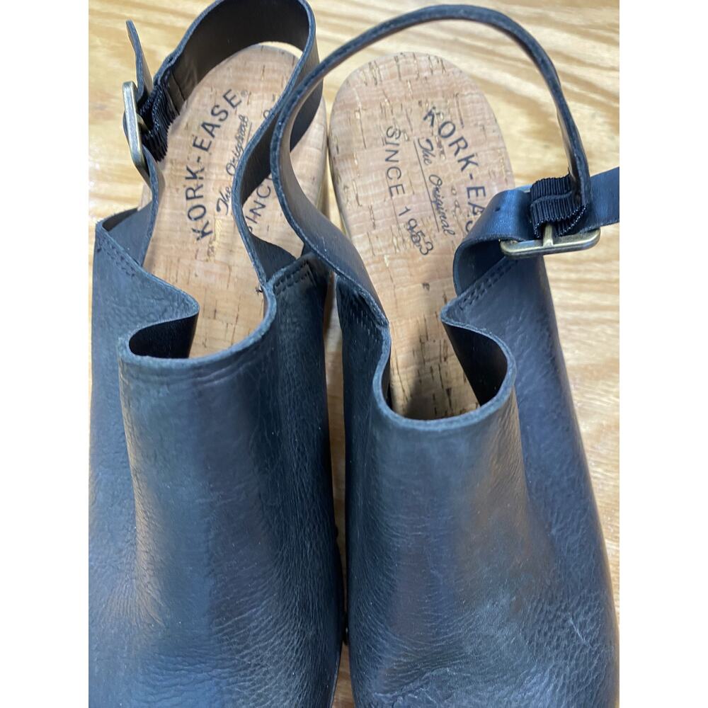 Kork-Ease Darby Sandals Women 11M Black Studded Leather Ankle Strap Slide Casual - Picture 3 of 7